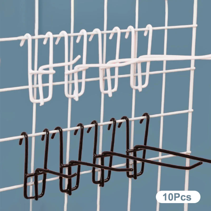 10Pcs Durable 5/10/15/20cm Screen Hooks 3.3mm Thickness Supermarket Iron Wire Mesh Hanging Hooks Iron Grid Hooks For Screen Grid