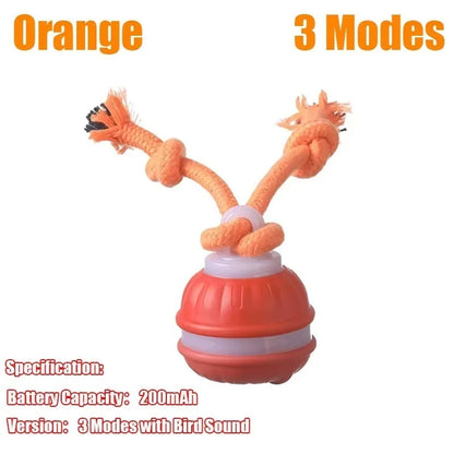 Smart Dog Toy Ball Electronic Interactive Pet Toy Moving Ball Rope USB 3 Modes Automatic Moving Bouncing for Puppy Chew Products