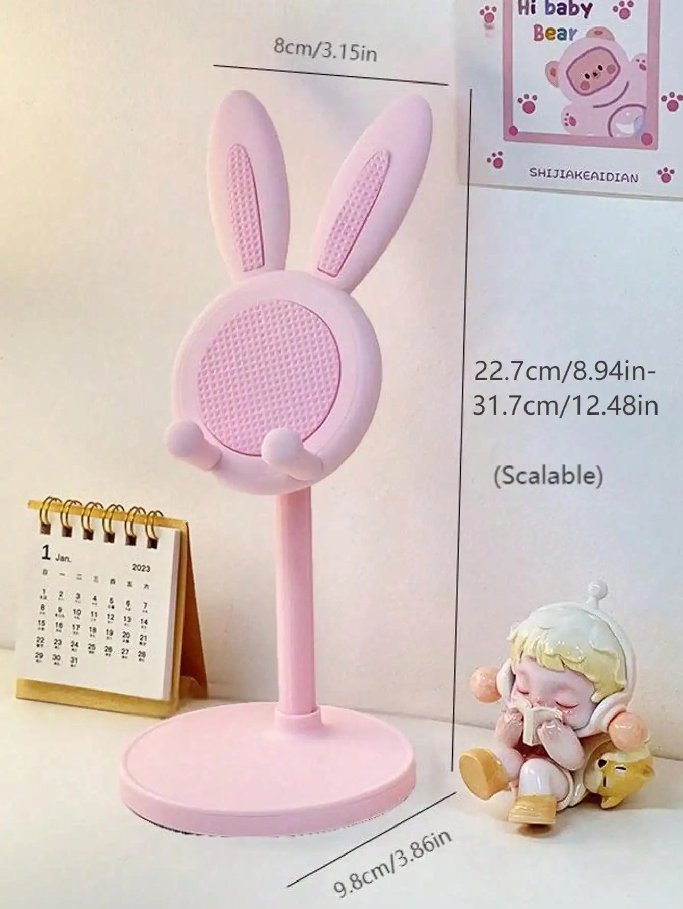 Adjustable Foldable Rabbit Shaped Phone Holder For Bathtub Phone Holder for Desk Lovely Rabbit Ear Cell Phone Stand For iPhone Samsung Universal Adjustable Phone Stand