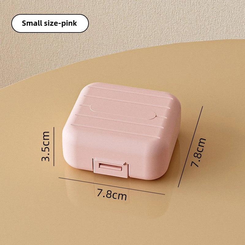 Mini 7 Grids Portable Pill Box Double Sealed Medicine Storage Case Week Long Day Divided Lockable Drug Organizer Weekly Pill Box