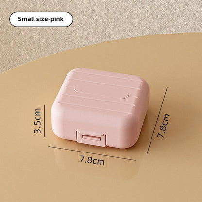 Mini 7 Grids Portable Pill Box Double Sealed Medicine Storage Case Week Long Day Divided Lockable Drug Organizer Weekly Pill Box
