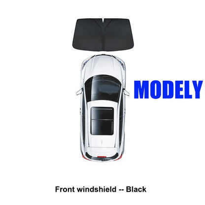 Sun Shade For Tesla Model Y Juniper 2025 Launch Model 3 Highland Sunshade Roof Nano Ice-Crystal Buckle Glass Skylight Cool Cover