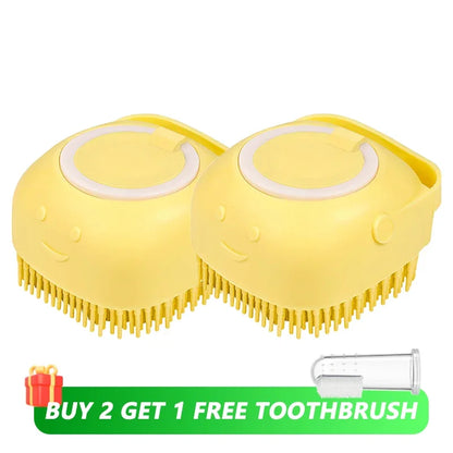 Silicone Dog Bathing Brush with Shampoo Dispenser