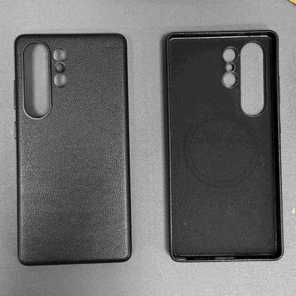 High Quality Drop Proof Leather Phone Case For Samsung Galaxy S25 Ultra Invisible Strong Magnetic Charging Protect Cover Fundas