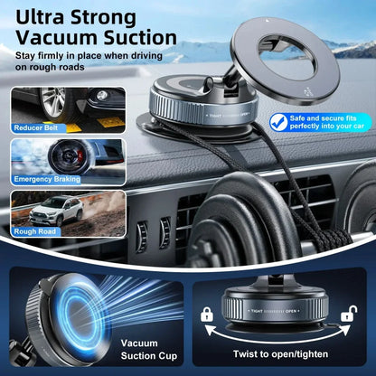 360° Magnetic Car Phone Holder with Vacuum Suction Cup