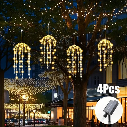 Solar Jellyfish Lights 4/6 pcs Solar Waterproof Outdoor Hanging Home Garden Decoration Lights With 8 Modes for Courtyard Trees