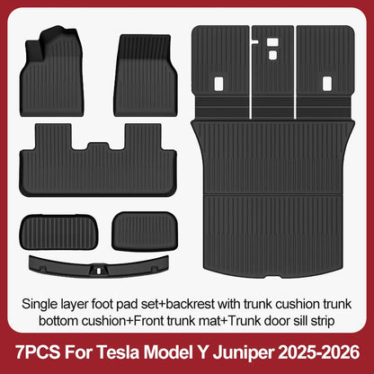 For Tesla New Model Y Juniper Premium/Performance 2025+ TPE Floor Mats Luggage Mat Wear-resistant Foot Pads ModelY Trunk Mats