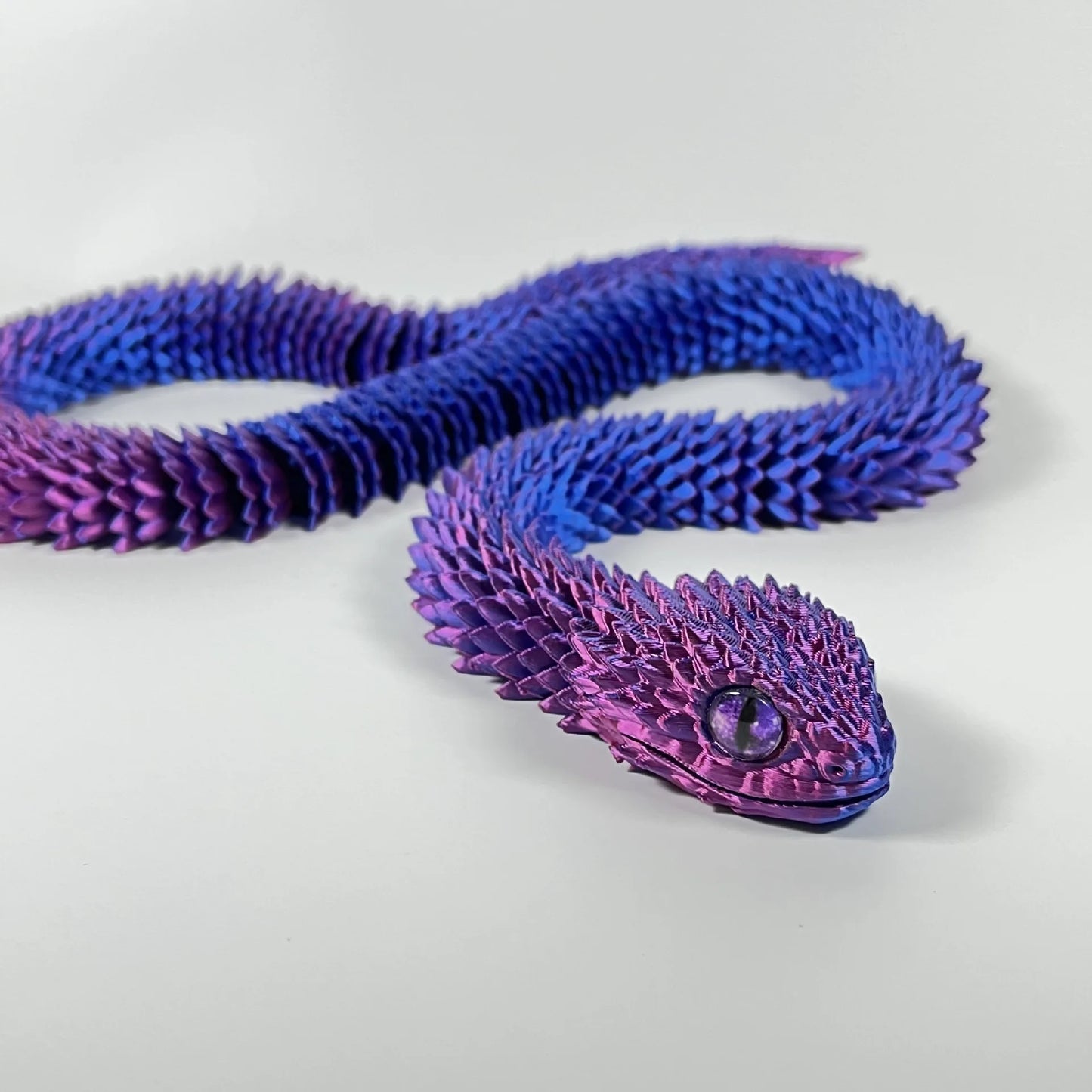 63cm 3D printed viper decoration, glowing figures with movable joints, animal models that can swing, household bookshelf toys