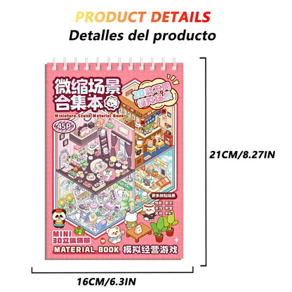 20Pcs 20in1 3D Cartoon Sticker Book | DIY Scenes Creative Gift for Kids, Portable Sticker Album for Birthday Christmas Crafts