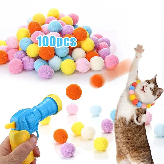 Cat Ball Launcher Toy – Interactive Plush Ball Shooter Set