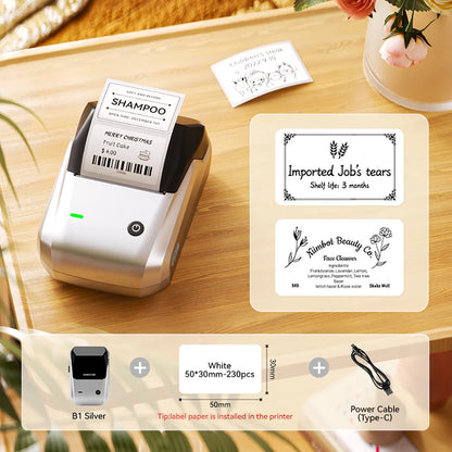 Niimbot B1 Wireless Thermal Label Printer Food Tag Barcode Price Small Business 20-50mm Print Width Label Machine for Home