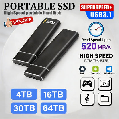 Massive capacity 24TB USB 3.1 external hard drive portable HDD 4TB 8TB original high-performance for desktop PC Mac surveillance