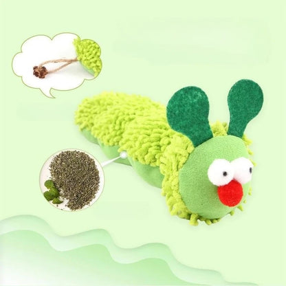 Cat Plush Toy Interactive Catnip Imitation Caterpillar Squeaky Kitten Toy Durable Bite Cat Chew Toy Accessories