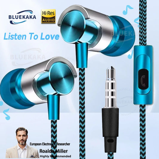 3.5mm Wired In-Ear Earphones Noise Cancellation HiFi Stereo Sports Gaming Music Headphones With Mic Headset For Phone MP3 MP4