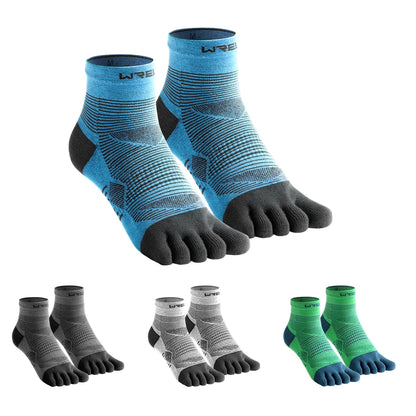 WRELS Coolmax Sports Socks Comfy Elastic Shock-proof Breathable Run Knitted Socks High Performance Athletic Five Toe Socks