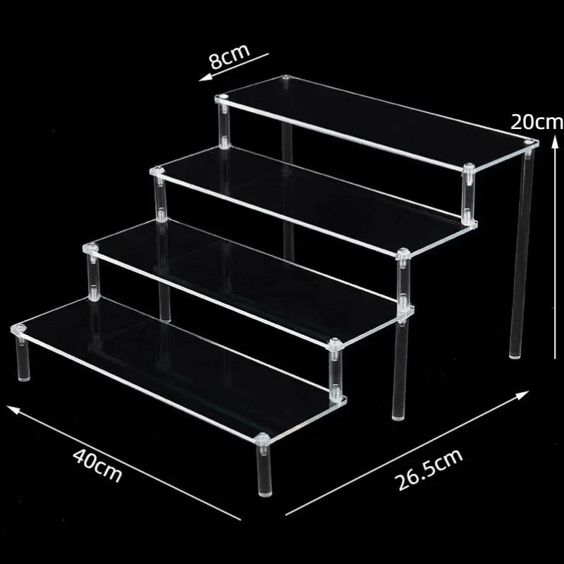 1-5 Tier Iridescent Acrylic Display Risers Stand Shelf for Figures Collectibles Cupcakes Perfumes Jewel Decorating & Organizing
