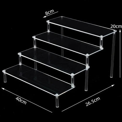 1-5 Tier Iridescent Acrylic Display Risers Stand Shelf for Figures Collectibles Cupcakes Perfumes Jewel Decorating & Organizing