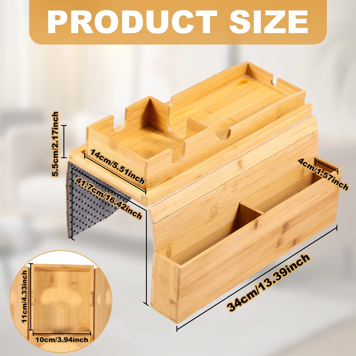Wood Sofa Arm Tray Sofa Tray in Folding Design Sturdy and Robust Sofa Tray Convenient Sofa Tray for Storage Sofa Tray Home