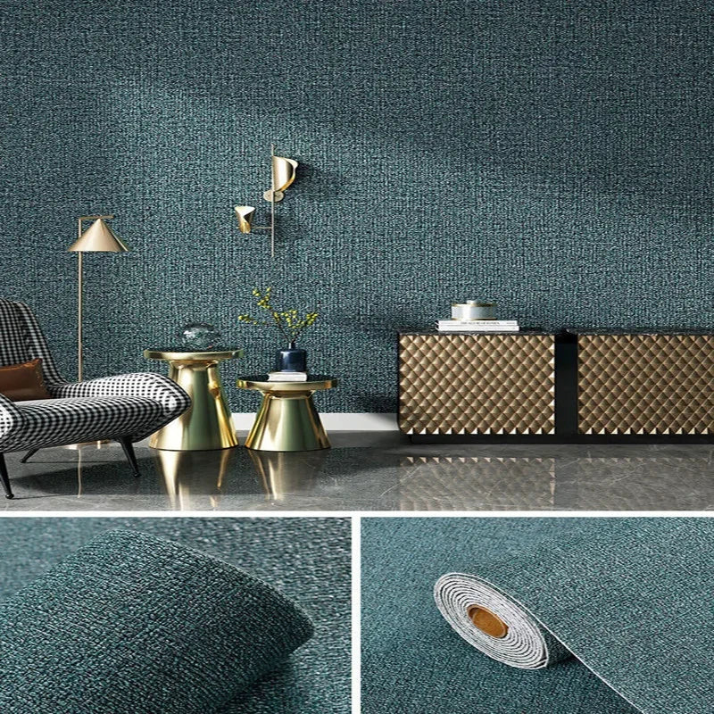 Linen 3D Foam Self-adhesive PVC Solid Color Thickened Waterproof Background Wall Renovation Wallpaper Wall Stickers Home Decor