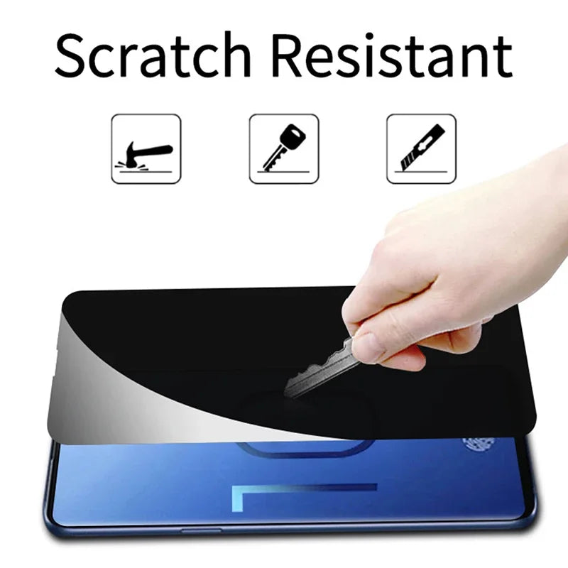 Privacy Screen Protector for Samsung Galaxy S25 S24 S23 Ultra Anti-spy Tempered Glass Fingerprint Unlock for Samsung S22 S26Plus