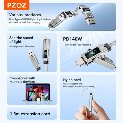PZOZ For usb c to type c lightning micro tf card reader cable iphone iPad macbook mobile phone charger fast charging cable data