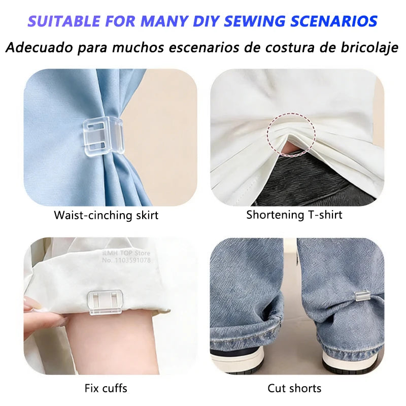 iLMH Invisible Leg Shortening Clip, Non-Slip Pants Edge Clip, Quick Fix Hem Clip, Hidden Pants Adjuster, Sewing Accessories