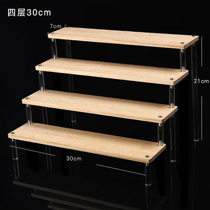1-5 Tier Acrylic Display Stand,Clear Display Riser Rack for Cupcake,Perfume Doll Décor and Organizer Amiibo Funko POP Figures