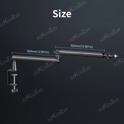Professional Studio Low Profile Mic Arm with Extended Riser Cable Management Adjustable Microphone Stand for SM7B MV7 AM8 K688