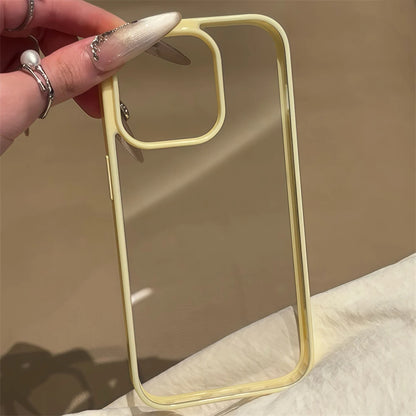 Luxury Clear Candy Color Case  For iPhone 17 Air 16 15 14 13 12 Pro Max Plus Clear Acrylic Bumper Protection Cases Cover