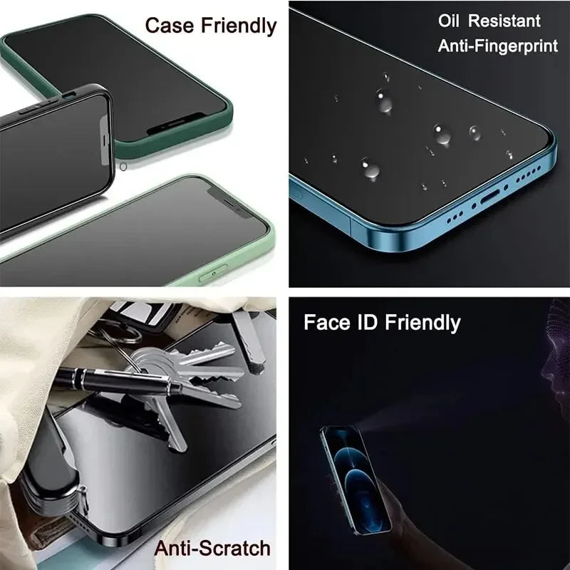 1-5PCS Anti-Spy Glass for iPhone 15 14 13 12 11 Pro Max Mini X XS XR 7 8 Plus Privacy Screen Protector For iPhone 17 16 17Air