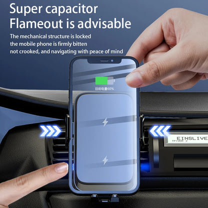 Wireless Car Charger Dual Coil Car Phone Holder Stand for Samsung Galaxy Z Flip 5 4 3 S22 S21 iPhone 14 13 Fast Charging Station