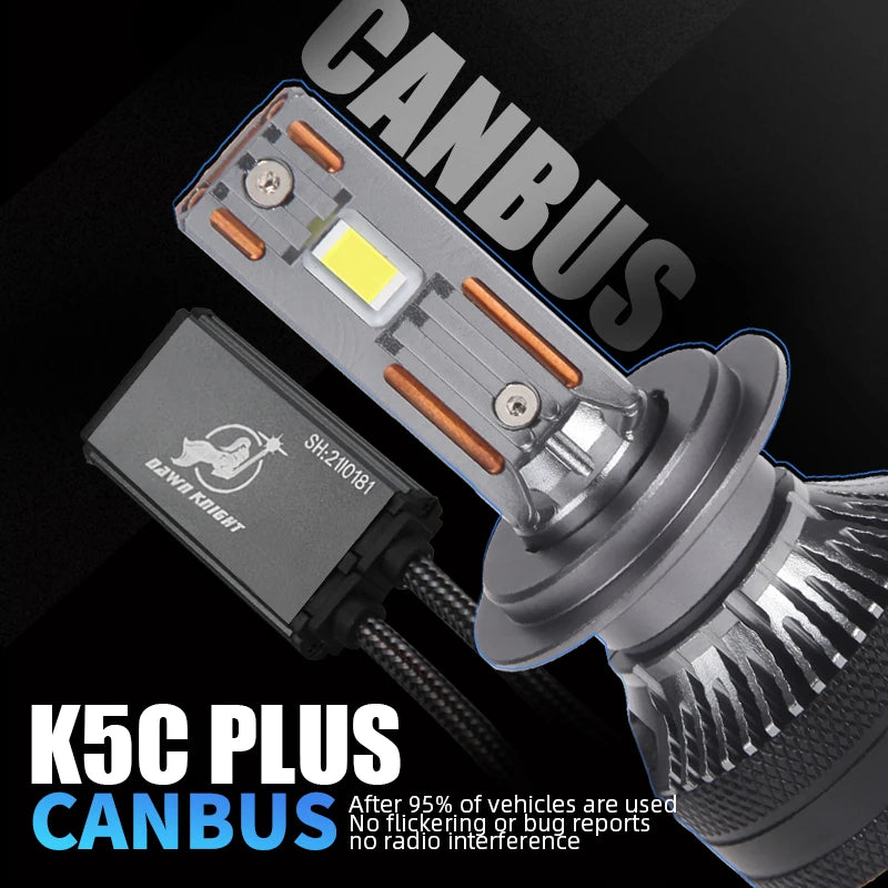 DAWN KNIGHT 140W K5C PLUS H7 H11 H1 H4 Led Headlight Bulb 4300K LED HB3 HB4 Double Copper Tube Led Light Kit for Car 12V 2PCS