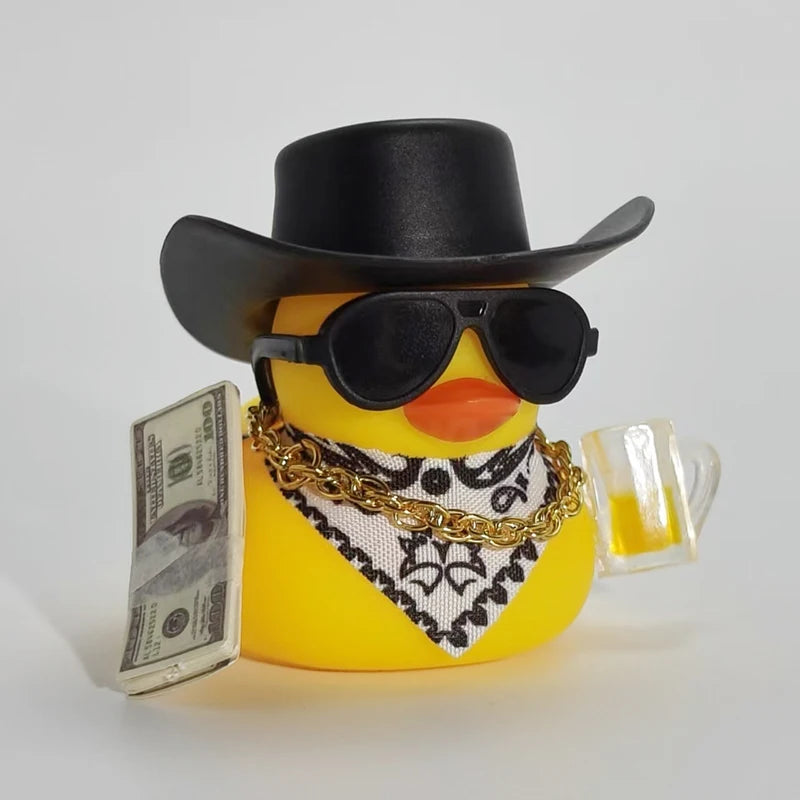 Cowboy Rubber Duck Car Ornament for Jeep Duck Car Dashboard Decorations Quirky Rubber Duck Car Accessories Funny Office Gifts