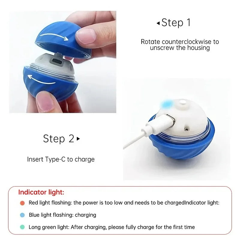 USB Rechargeable Automatic Rolling Ball Dog Toy