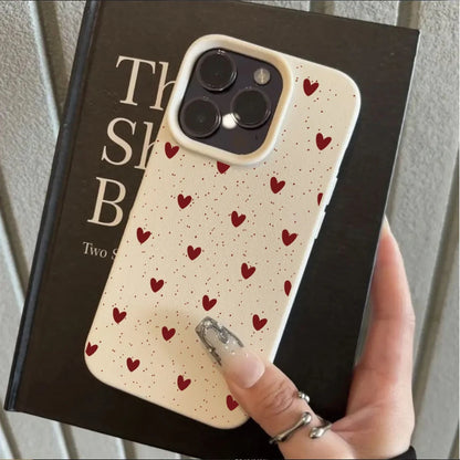 Phone Case For IPhone 17 Air 16E 11 12 14 13 15 16 17 Pro Max IPhone17 Cute Flowers Floral Love Heart Silicone Leather PU Cover