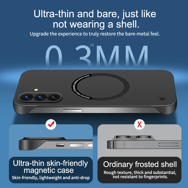 Frameless Slim Hard Back Cover Magnetic Case For Samsung Galaxy A56 Phone Cases