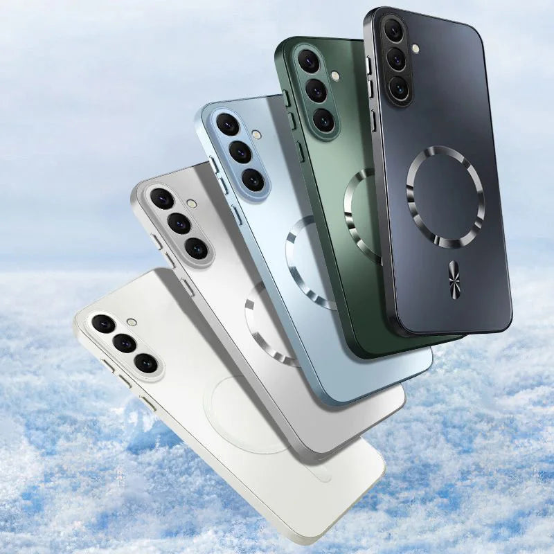 AG Magnetic Matte Silicone Case For Samsung A14 A15 A16 A17 A34 A35 A36 A54 A55 A56 A37 A57 Shockproof Hard PC Bumper
