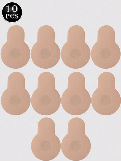 10Pcs Women Push Up Bras Sticky Self Adhesive Strapless Invisible Bra Reusable Sticky Breast Lift Tape Nipple Stickers Cover