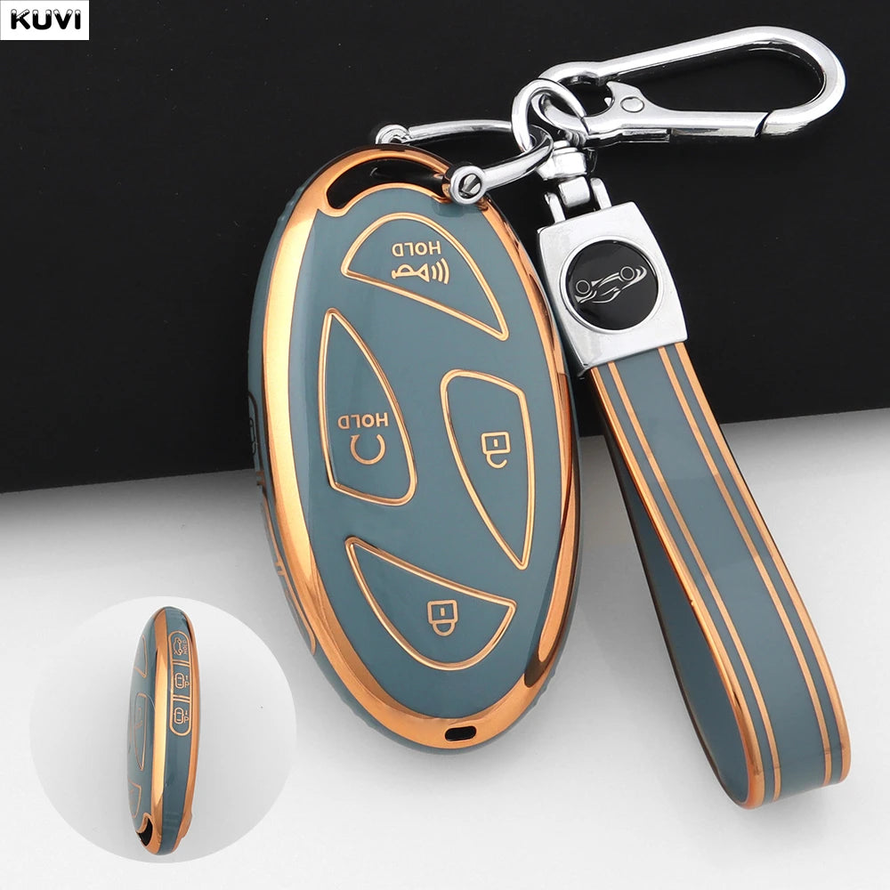 For Hyundai IONIQ 6 New Grand Prix GN7 Kona 5 7 Buttons Fashion TPU Car Remote Key Case Cover Protected Keychain Fob Accessories