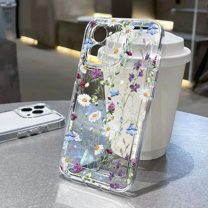 Cute Flower Clear Case For Samsung Galaxy A56 5G A57 A36 S26 S25 Ultra S24 FE S23 Case A37 A55 A54 A26 A07 A17 Shockproof Cover