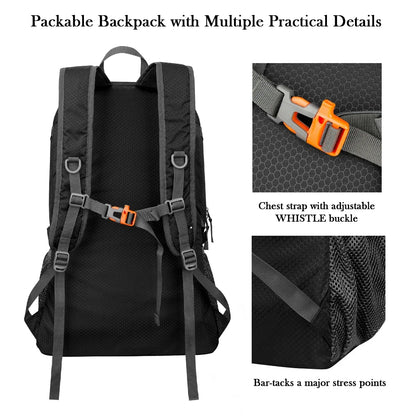 40L Travel Backpack Waterproof Lightweight Packable Outdoor Hiking Camping Daypack Men's and Women's Foldable Climbing Back Bags