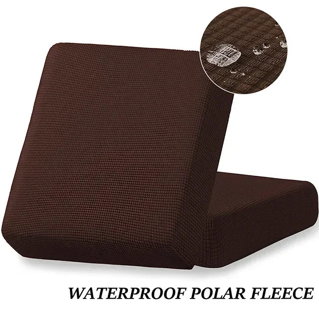 Waterproof Sofa Seat Cushion Cover Jacquard Polar Fleece Sofa Covers Elastic Removable Couch Cover Pets Kids Furniture Protector