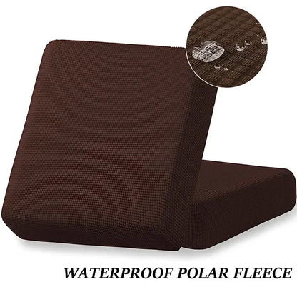 Waterproof Sofa Seat Cushion Cover Jacquard Polar Fleece Sofa Covers Elastic Removable Couch Cover Pets Kids Furniture Protector