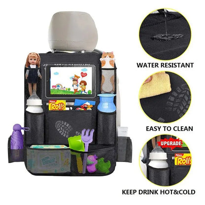 Car Backseat Organizer with Tablet Holder & Seat Protector