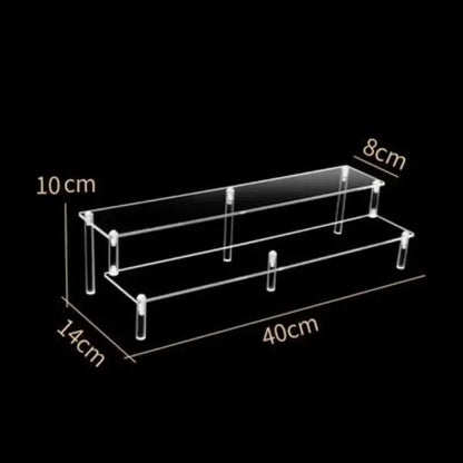 Black 1-5 Tier Acrylic Display Stand Clear Display Riser Rack for Cupcake Perfume Doll Décor Organizer Amiibo Funko POP Figures