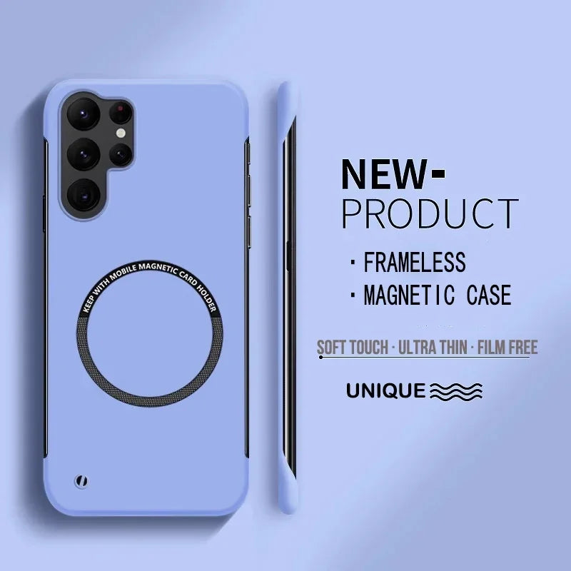 Ultra Thin Hard PC Magnetic Frameless Phone Case For Samsung Galaxy S25 S24 S23 S22 S21 S20 FE Plus Ultra PC Matte Protect Cover
