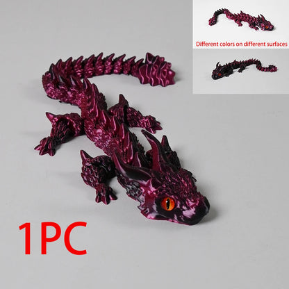 1pc Charming 3D Printed Double-Horned Dragon Figurine with Random Eyes - Ideal for Car Ornament, Home & Car Decor, Living Room