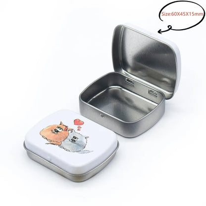 New Square Tin Storage Box – Silver Metal Box for Jewelry, Coins, Keys & Candy