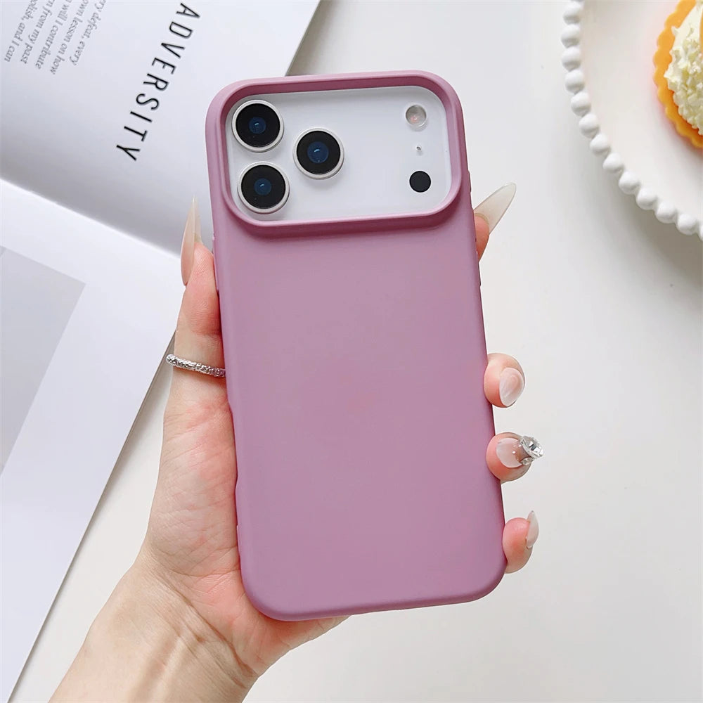 Matte Candy Color Phone Case for iPhone 17 Air 16 16E 15 Pro Max Liquid Silicone Shockproof Protection Skin Feeling Solid Cover