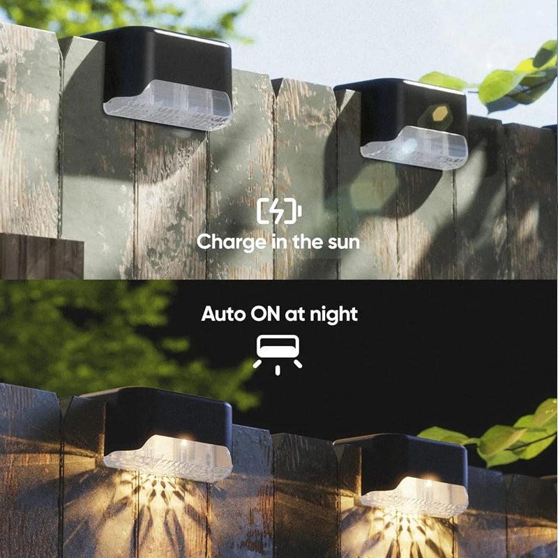 4/8/12Pcs Solar Deck Lights Outdoor Waterproof LED Fence Lights Step Garden Decorate Lamp for Patio Stairs Railing Pathway